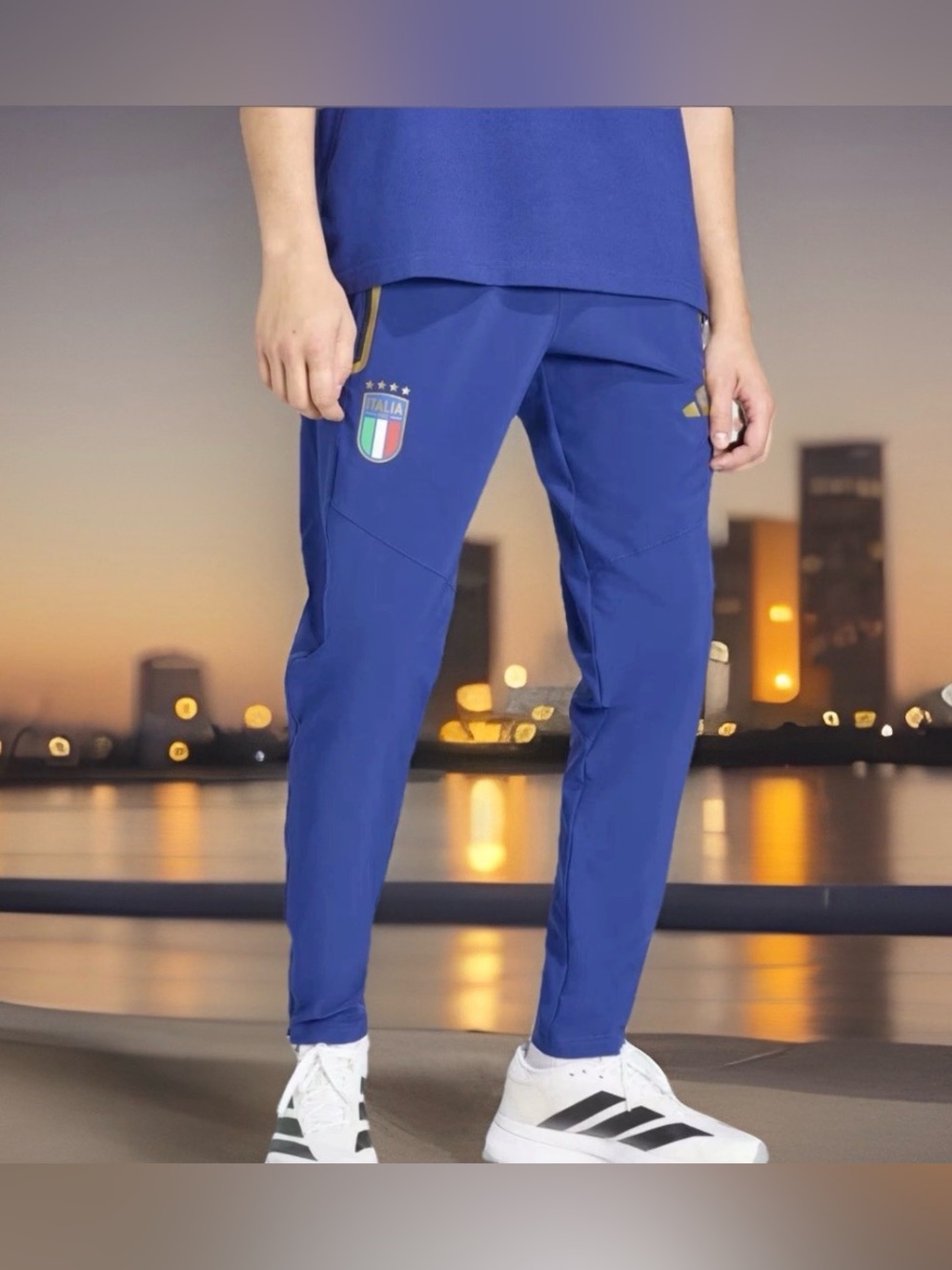 Adidas Italy Soccer National Team Men’s Tiro Travel Pants M, L, XL, 2XL Blue New